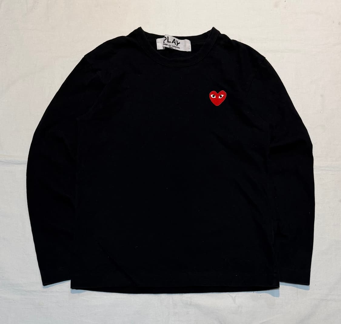 꼼데가르송 하트와펜 롱슬리브 긴팔티 블랙 상품이미지1