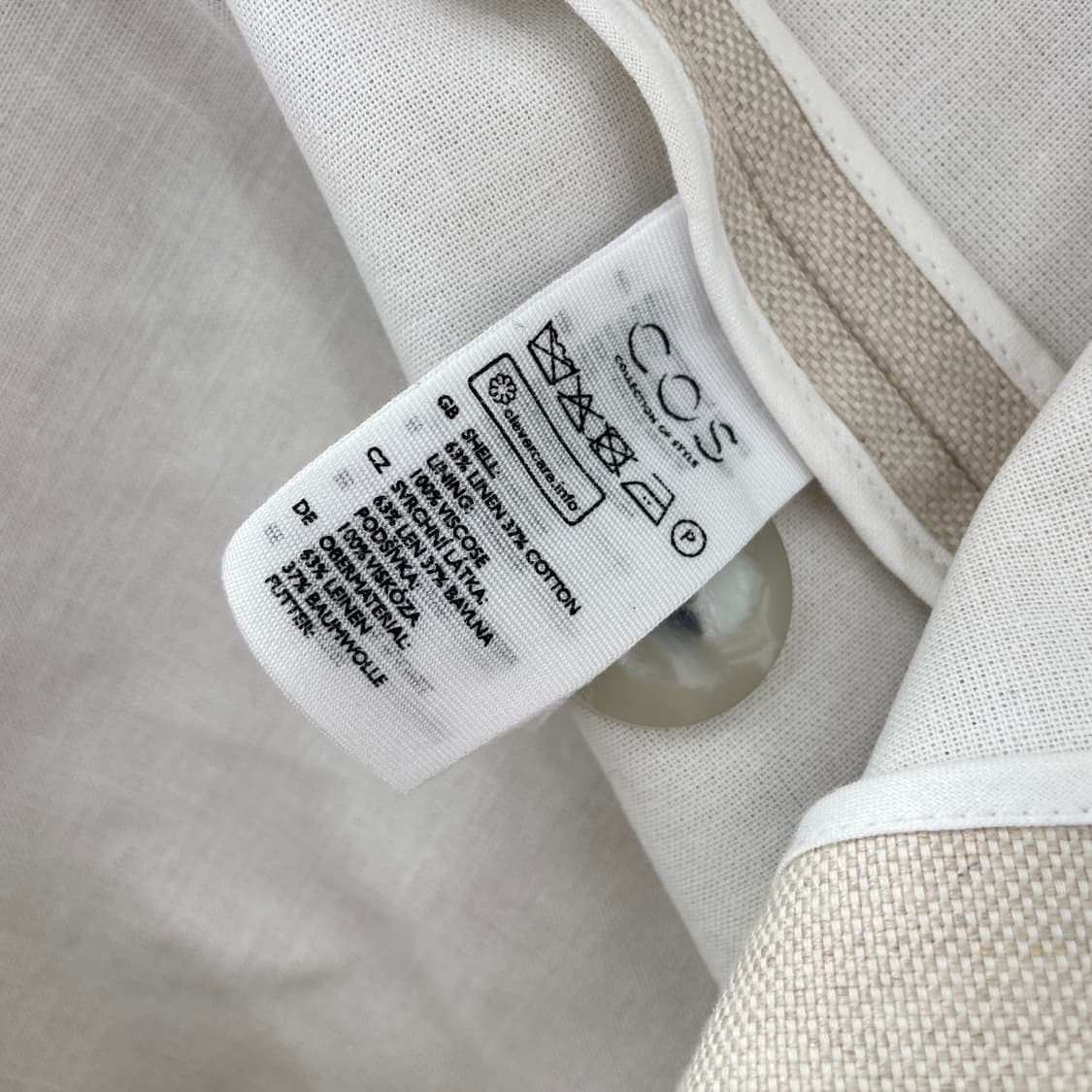 코스 아이보리 헤비 린넨 오버핏 코트 상품이미지6