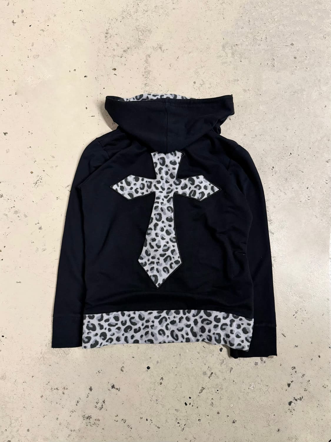 back cross detail leopard hood zip-up 상품이미지5