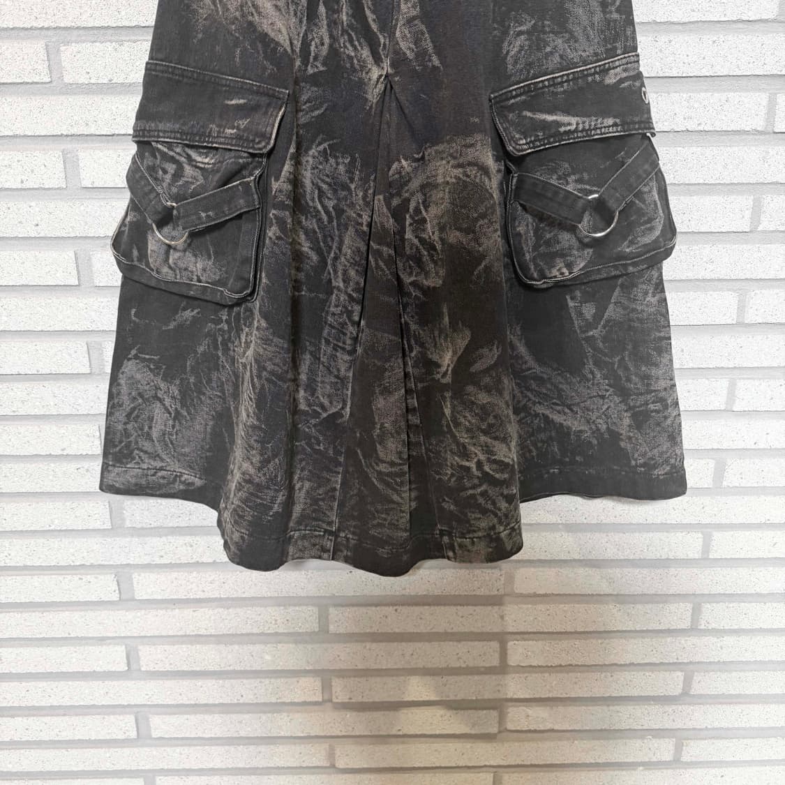 JPN VINTAGE 롱 스커트 카모 포켓 디테일 블랙 상품이미지4