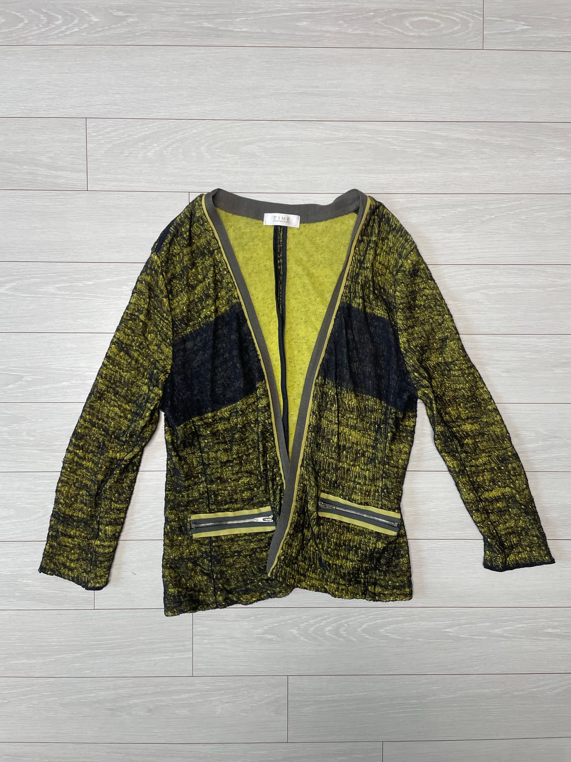 타임(TIME) 텍스처 배색 가디건 상품이미지2
