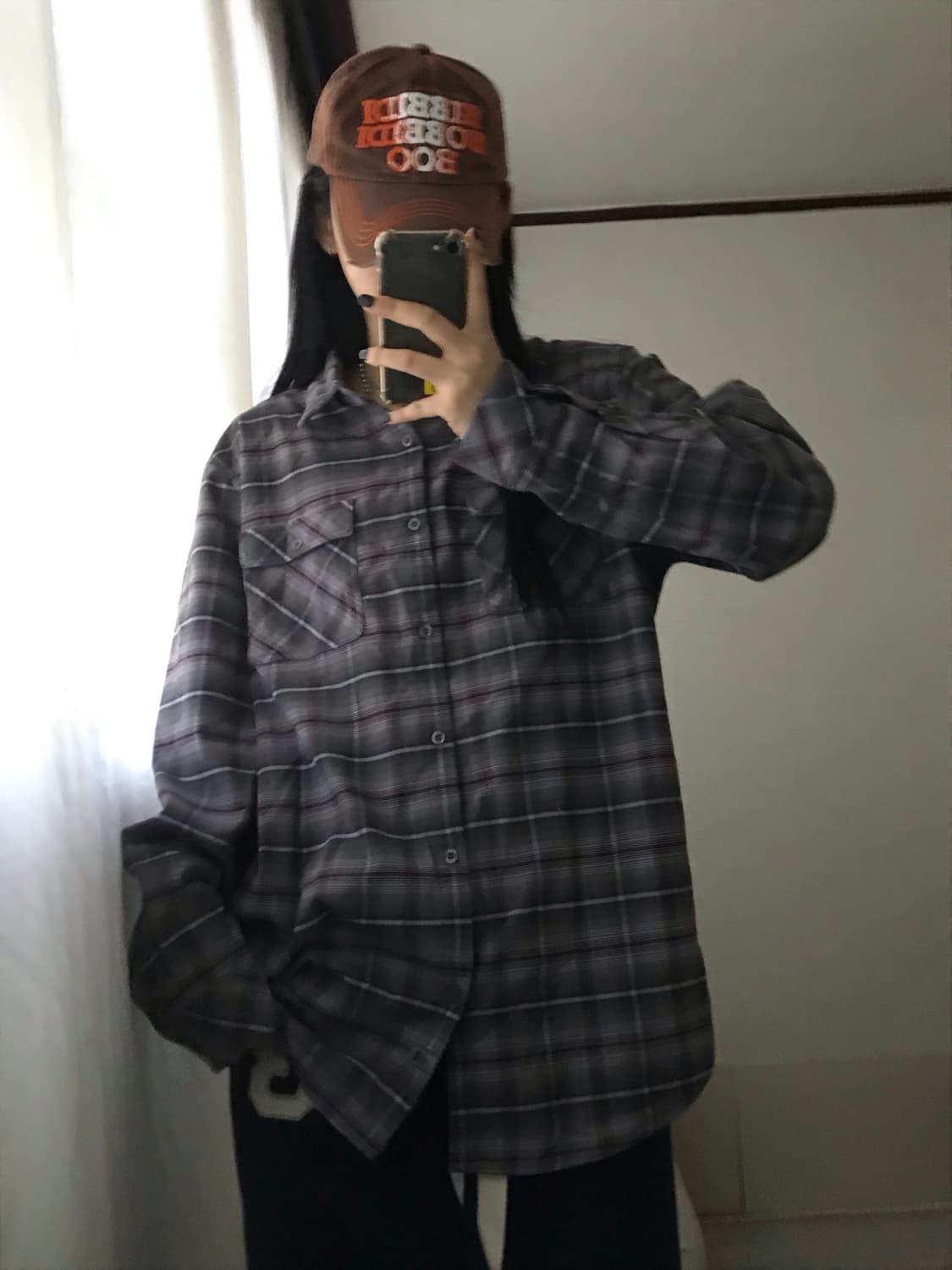 노페 그레이 오버핏 셔츠 상품이미지2