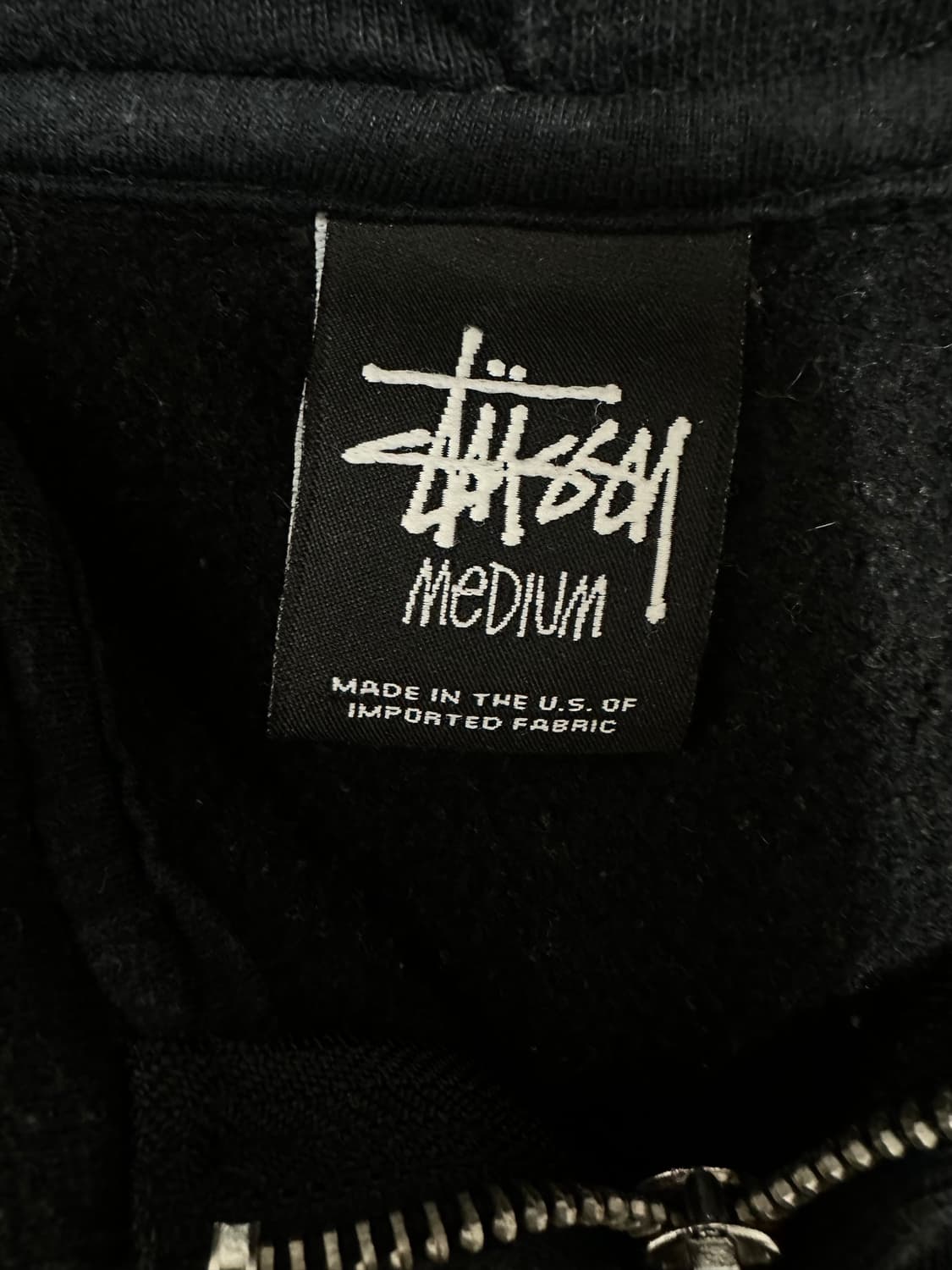 스투시 베이직 빅스탁 블랙 후드집업 상품이미지5