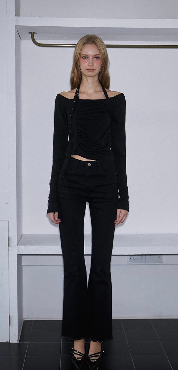 로제프란츠 Eyelet Belt Long Sleeve [Black] 상품이미지2