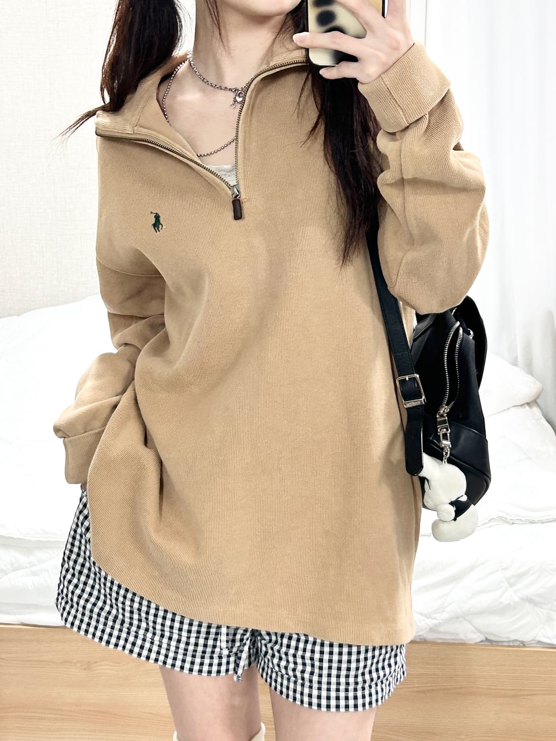 폴로 그린포니 베이지 코튼 반집업 상품이미지4