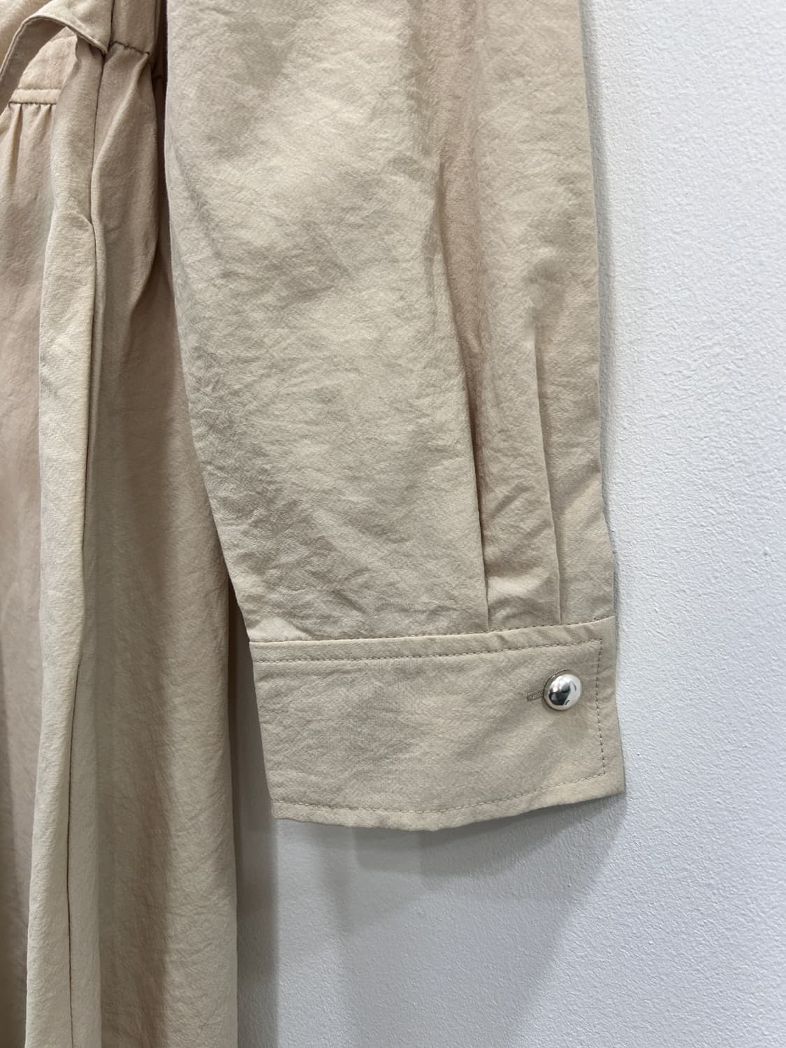 지컷 Gcut 바스락 벨티드 롱 원피스 플레어 베이지 M 상품이미지3