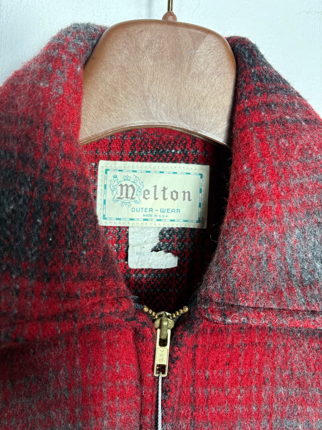Melton usa 울 레드 체크 셔츠 자켓 상품이미지3
