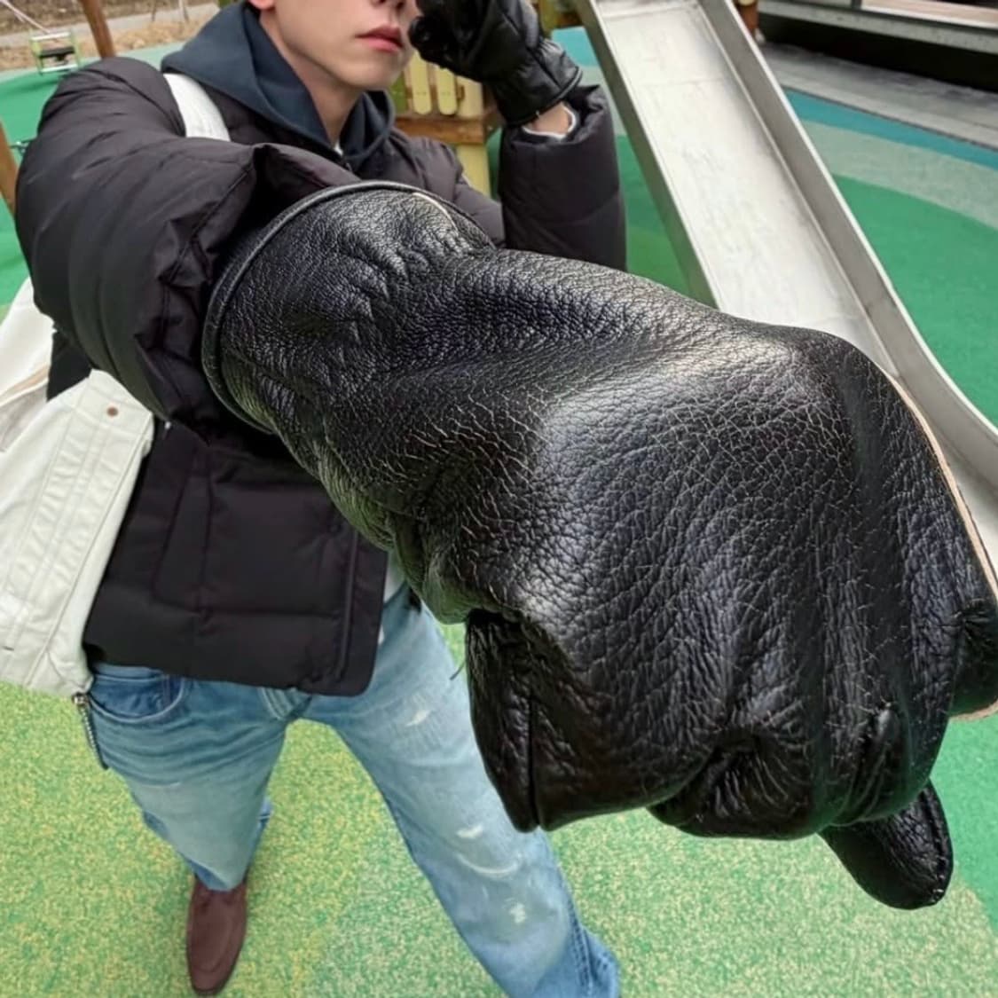 [Unisex] 가죽 장갑 블랙 상품이미지1