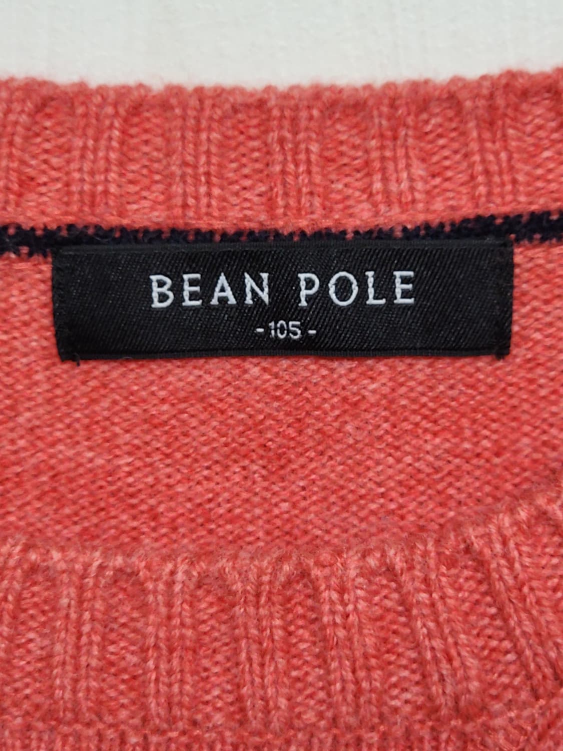 (100) 빈폴 니트 살구색 라운드 울스웨터 캐주얼  상품이미지3