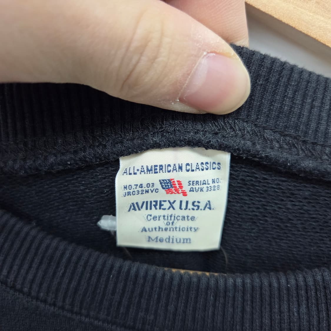 아비렉스 소매 레터링 맨투맨 남m 상품이미지3