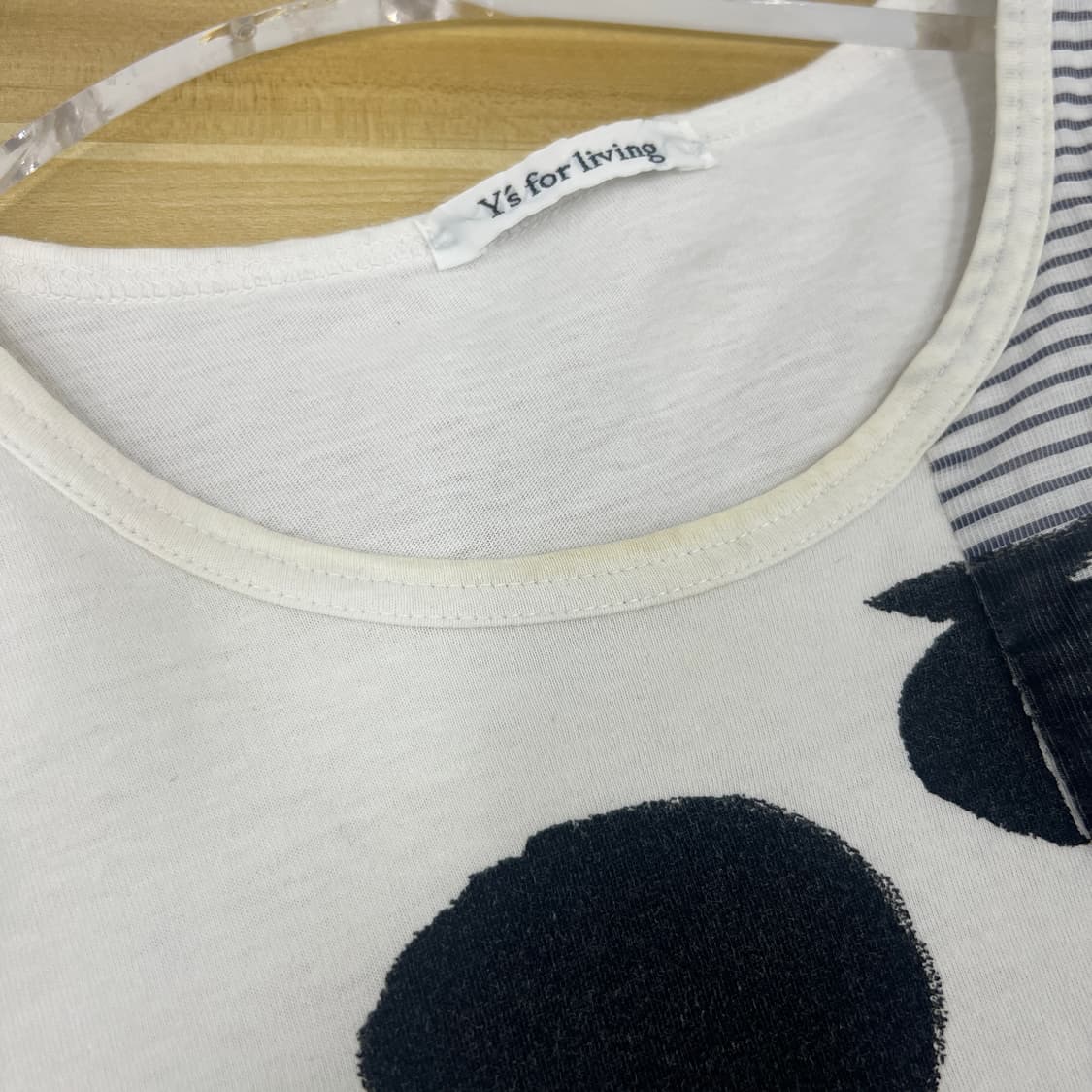 요지 야마모토 Y's for living 비대칭 패치워크 반팔 티셔츠 상품이미지10