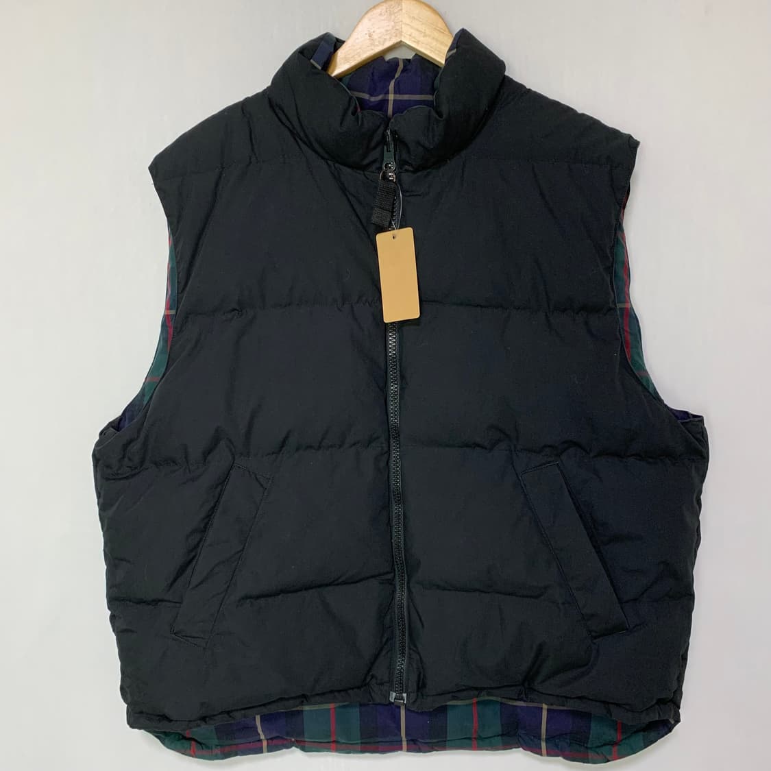 에디바우어 블랙 패딩 조끼 체크 안감 빈티지 베스트 상품이미지2