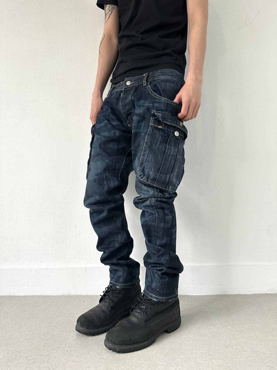 디스퀘어드 블루 카모 빅포켓 새깅진 상품이미지2