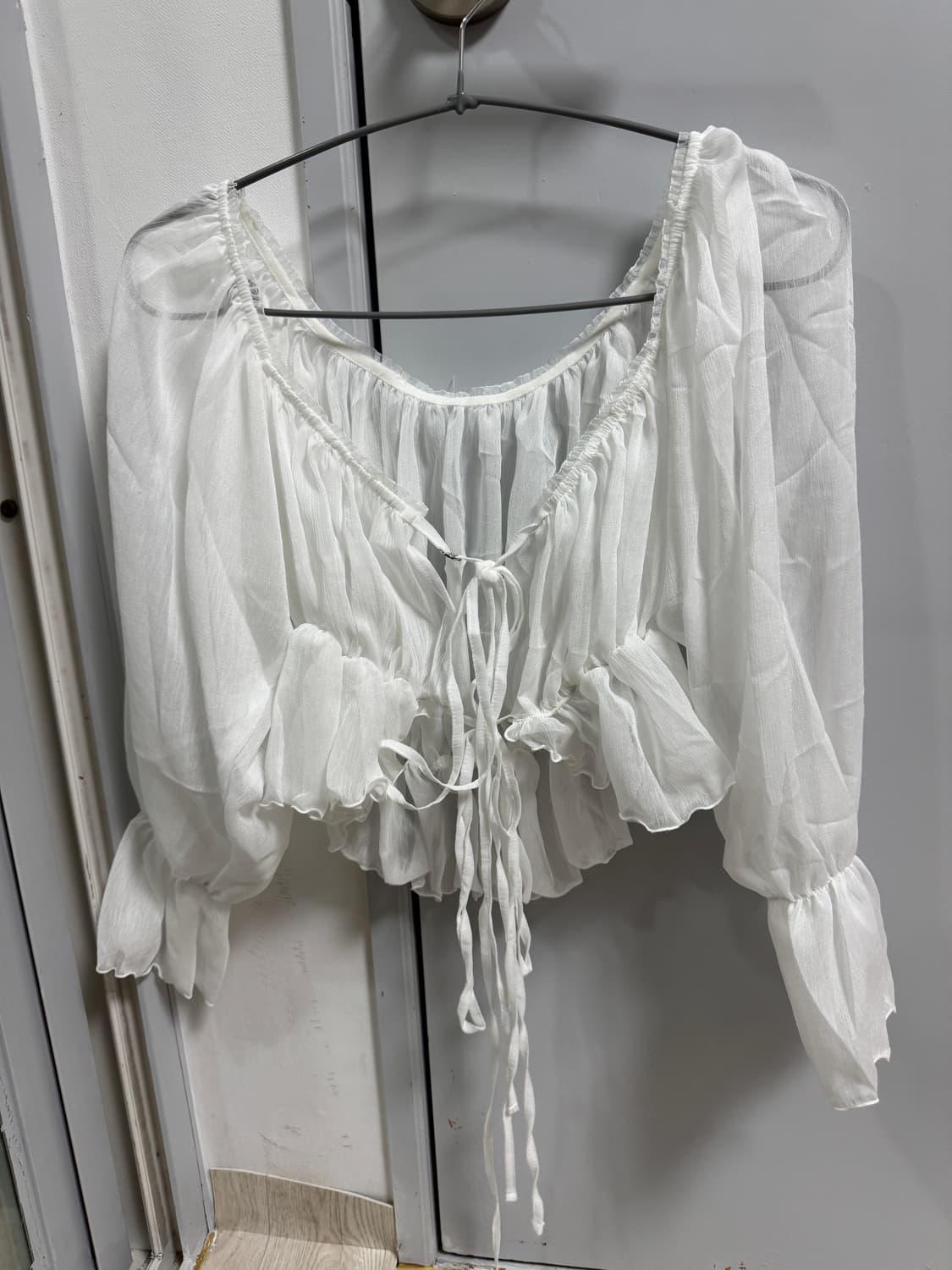 페인오어플레져MERMAID SHEER CARDIGAN white 상품이미지4