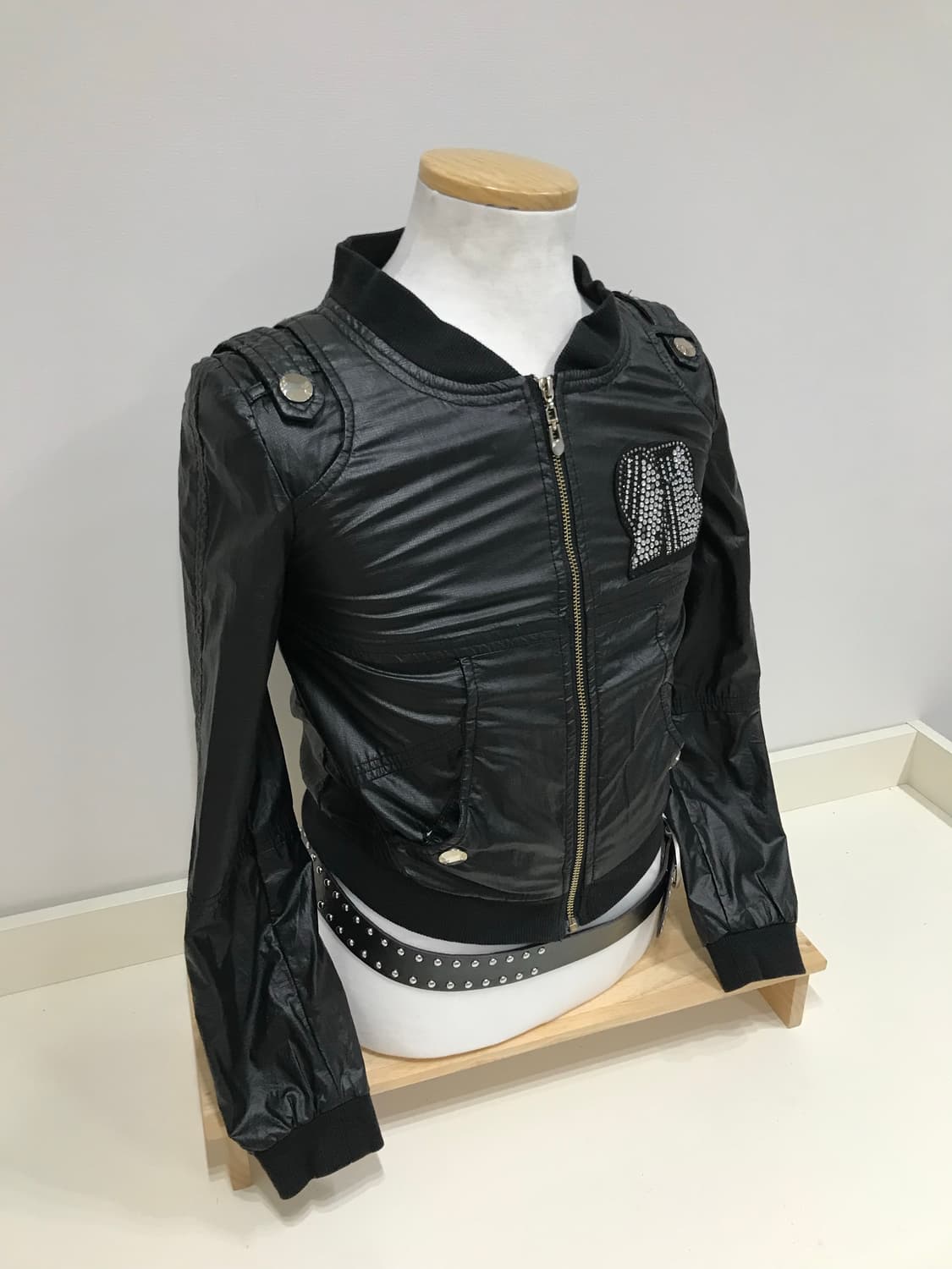 Black vintage bike jacket  상품이미지1