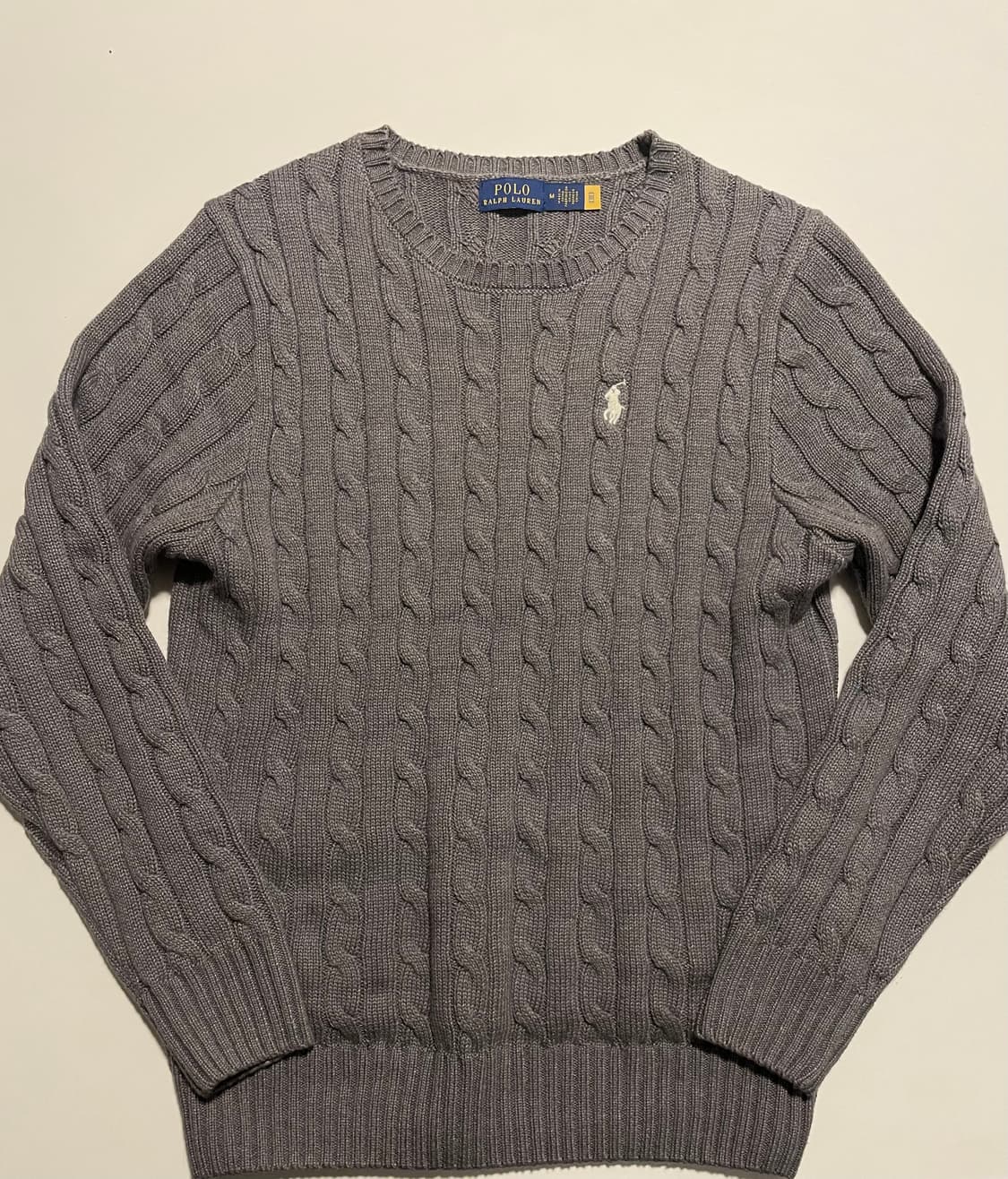 폴로 케이블 니트 진그레이 상품이미지1
