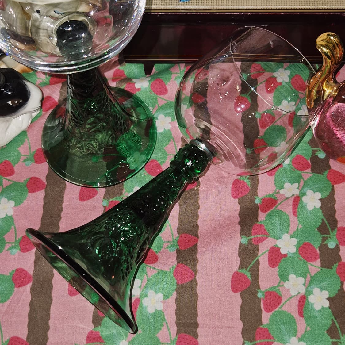 70s 사사키 그린 포도 넝쿨 빅 고블렛 1p 상품이미지7