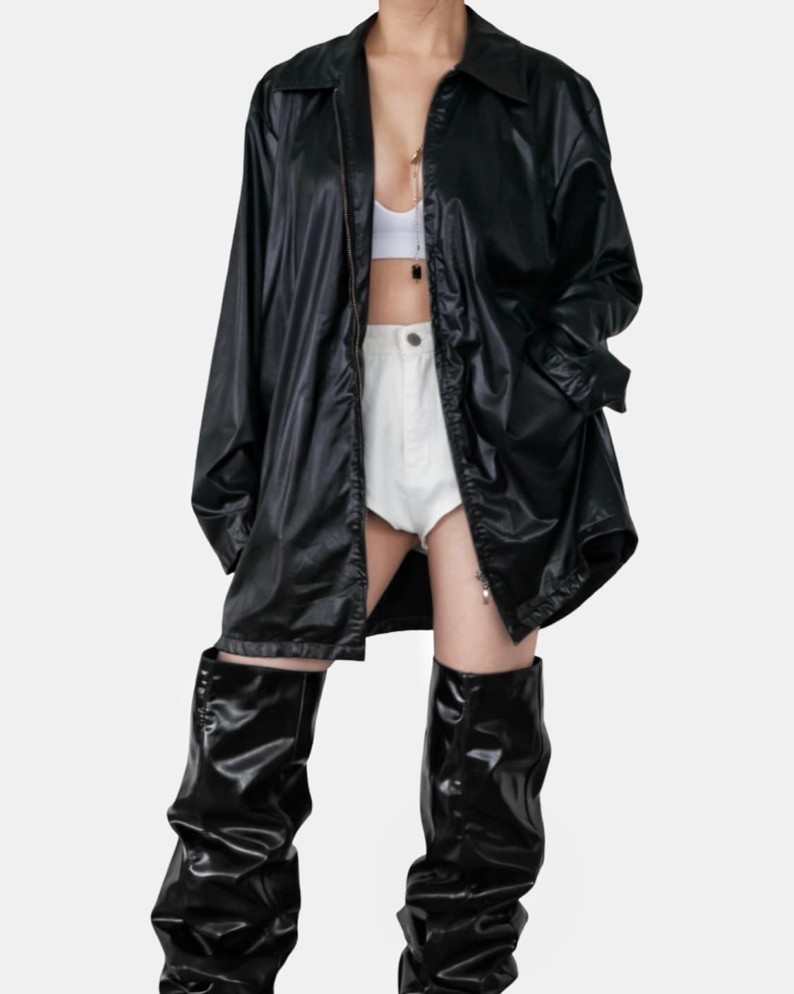 Marina Rinaldi Black Shiny Jacket 상품이미지3