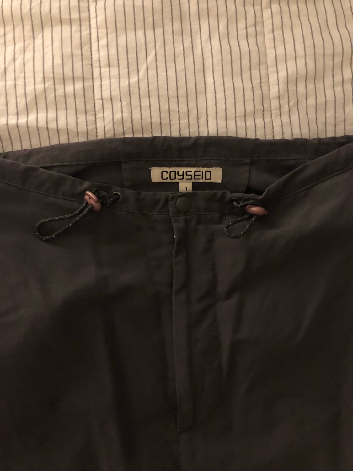 코이세이오 스트랩 라인팬츠 (그레이, 1size) 상품이미지2