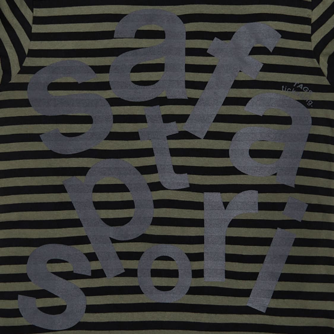 사파리스팟 1/2 티켓팅 스트라이프 보더 티 올리브 1 상품이미지2