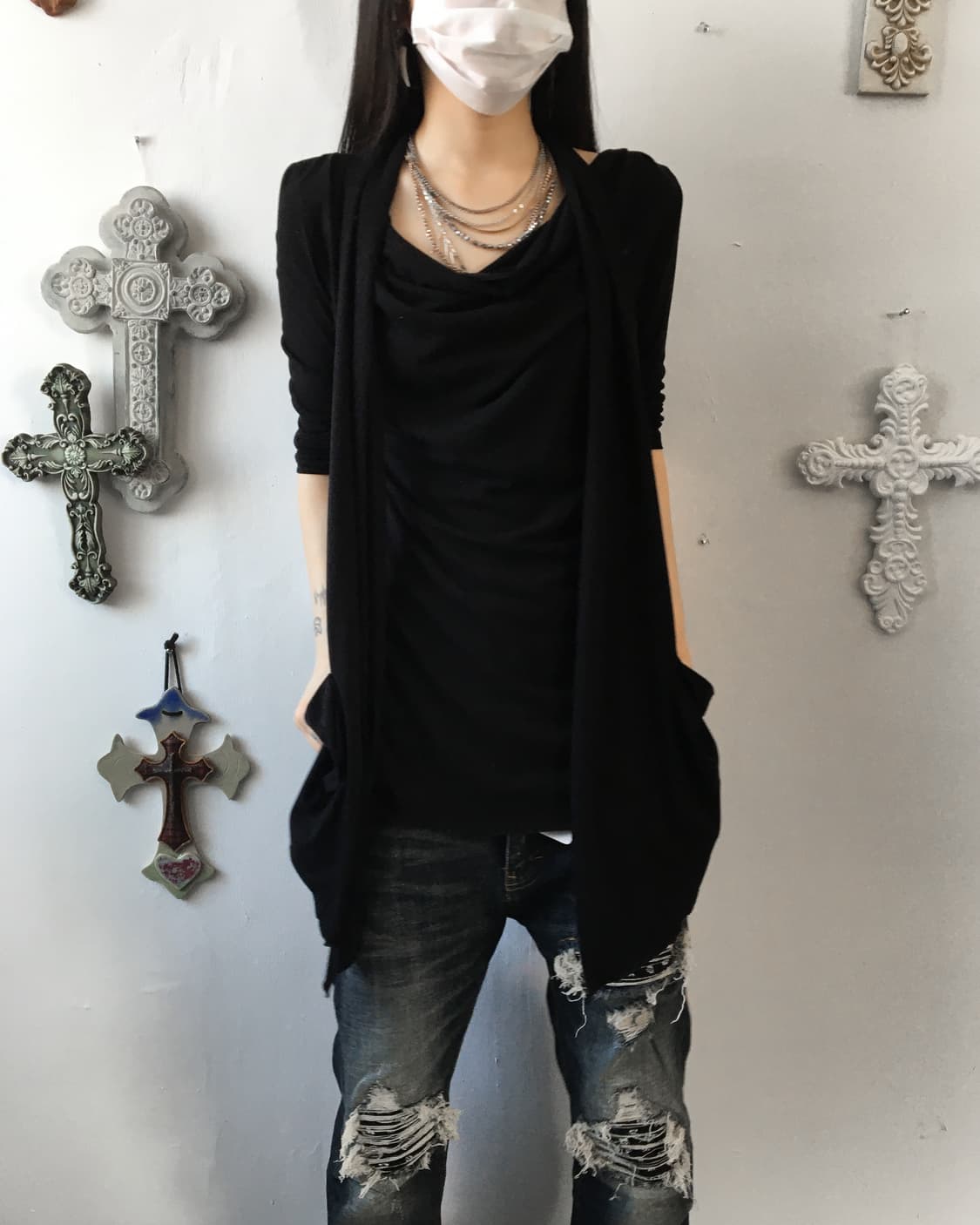 Drape layered point sleeve 상품이미지7