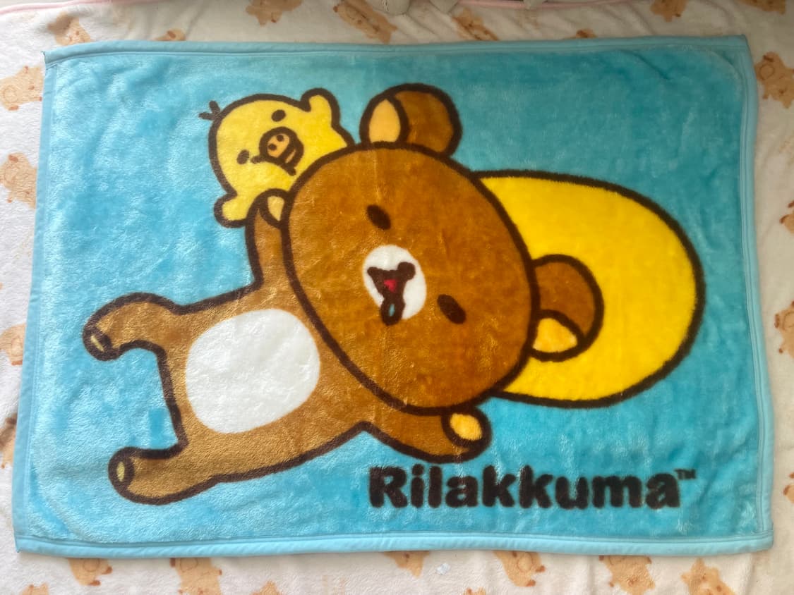 리락쿠마 rilakkuma 2016 고전 담요 🤎💛🩵 상품이미지1