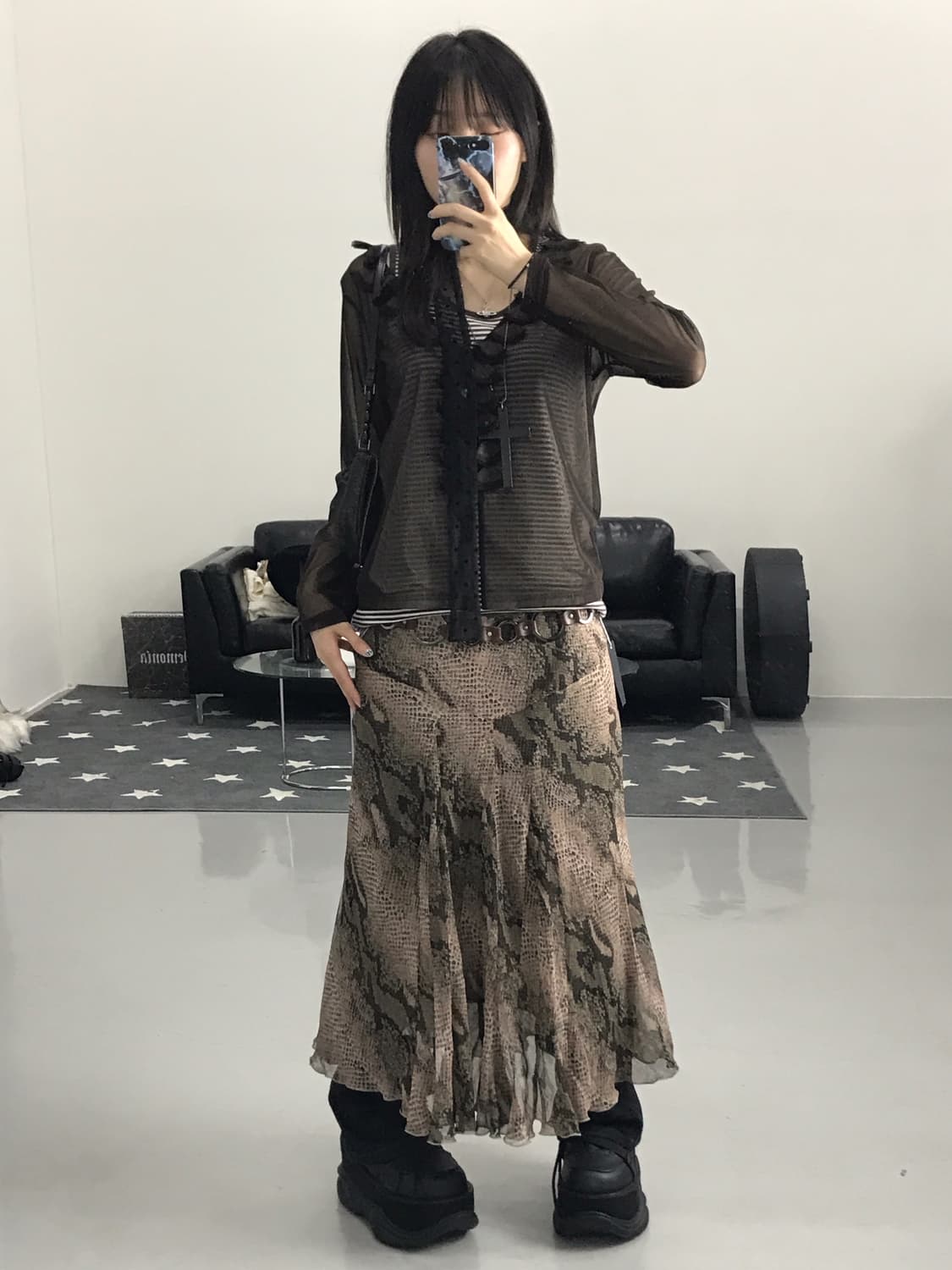 Jpn Poly Animal Long Skirts 상품이미지4