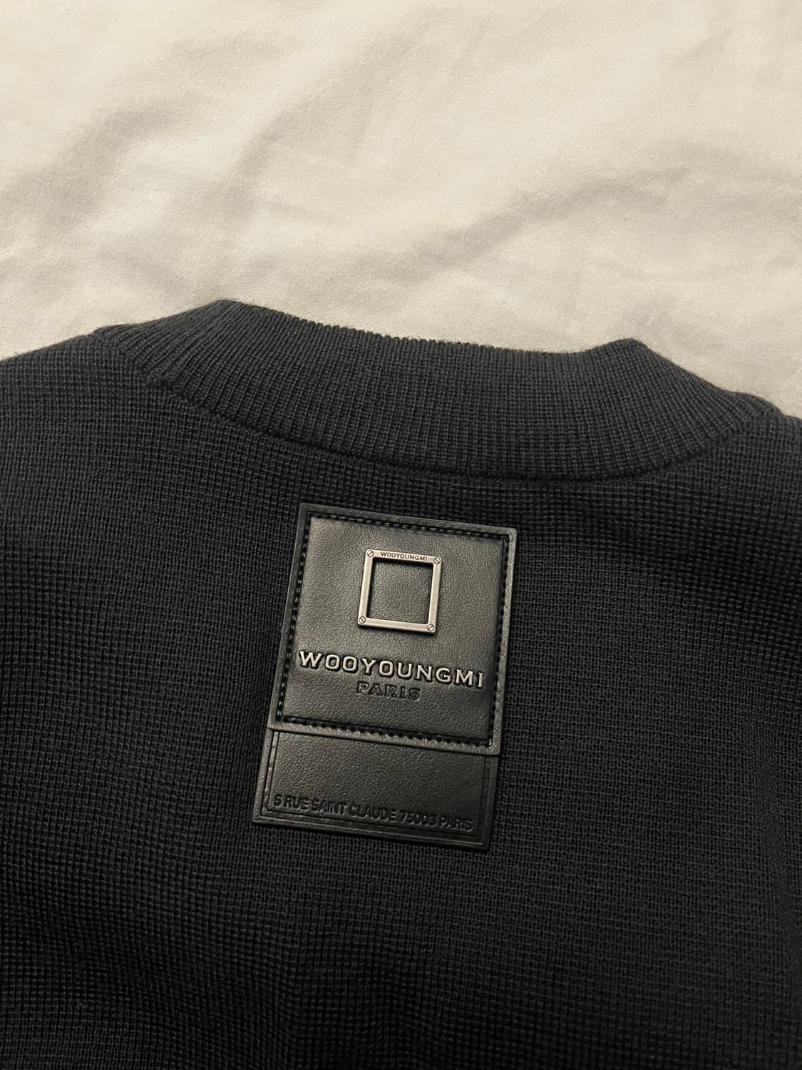 우영미 가죽 패치 가디건 46사이즈 상품이미지3