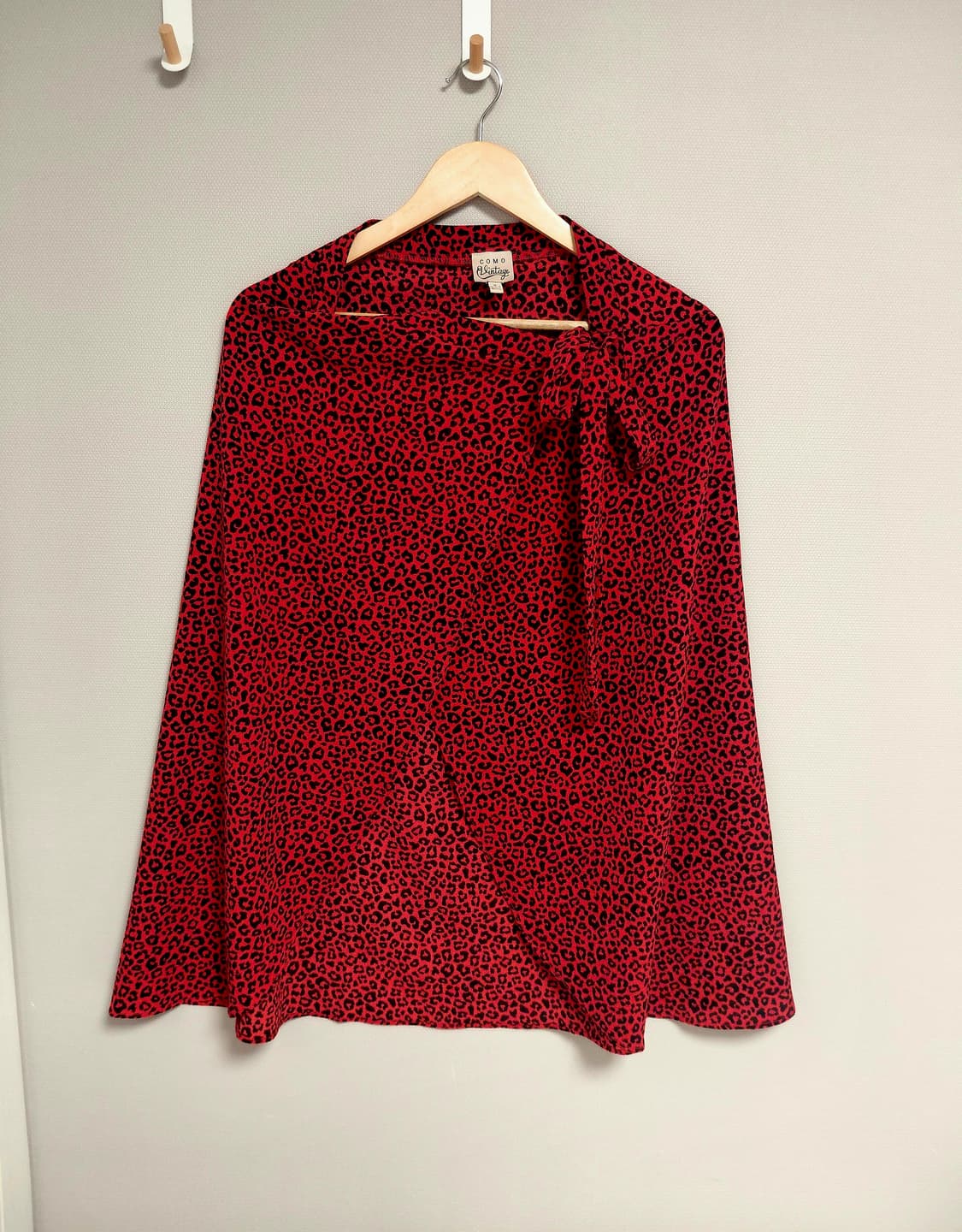 갸루 호피패턴 숄 가디건 상품이미지1