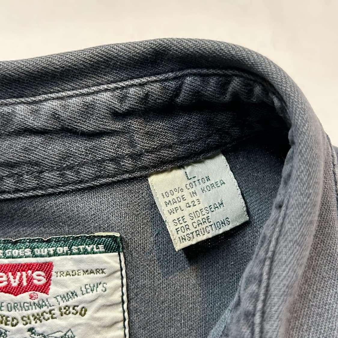 L) 리바이스 흑청 투포켓 워크 데님 셔츠 자켓 T버튼 타입 상품이미지8