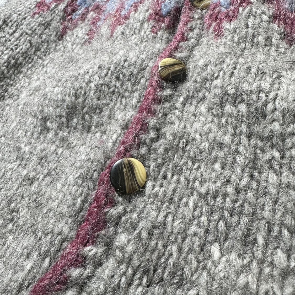 DavidGrains 90’s 코위찬 노르딕패턴 라운드넥 핸드니트 가디건 상품이미지6