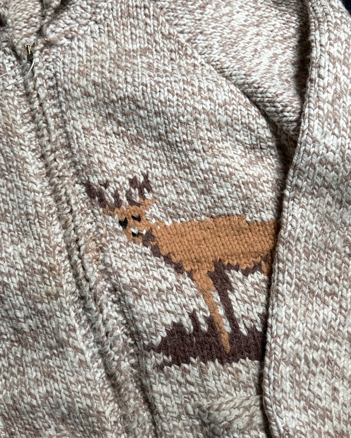 (50‘s 탈론 지퍼) 빈티지 사슴 패턴 코위찬 스웨터 105-107 상품이미지3