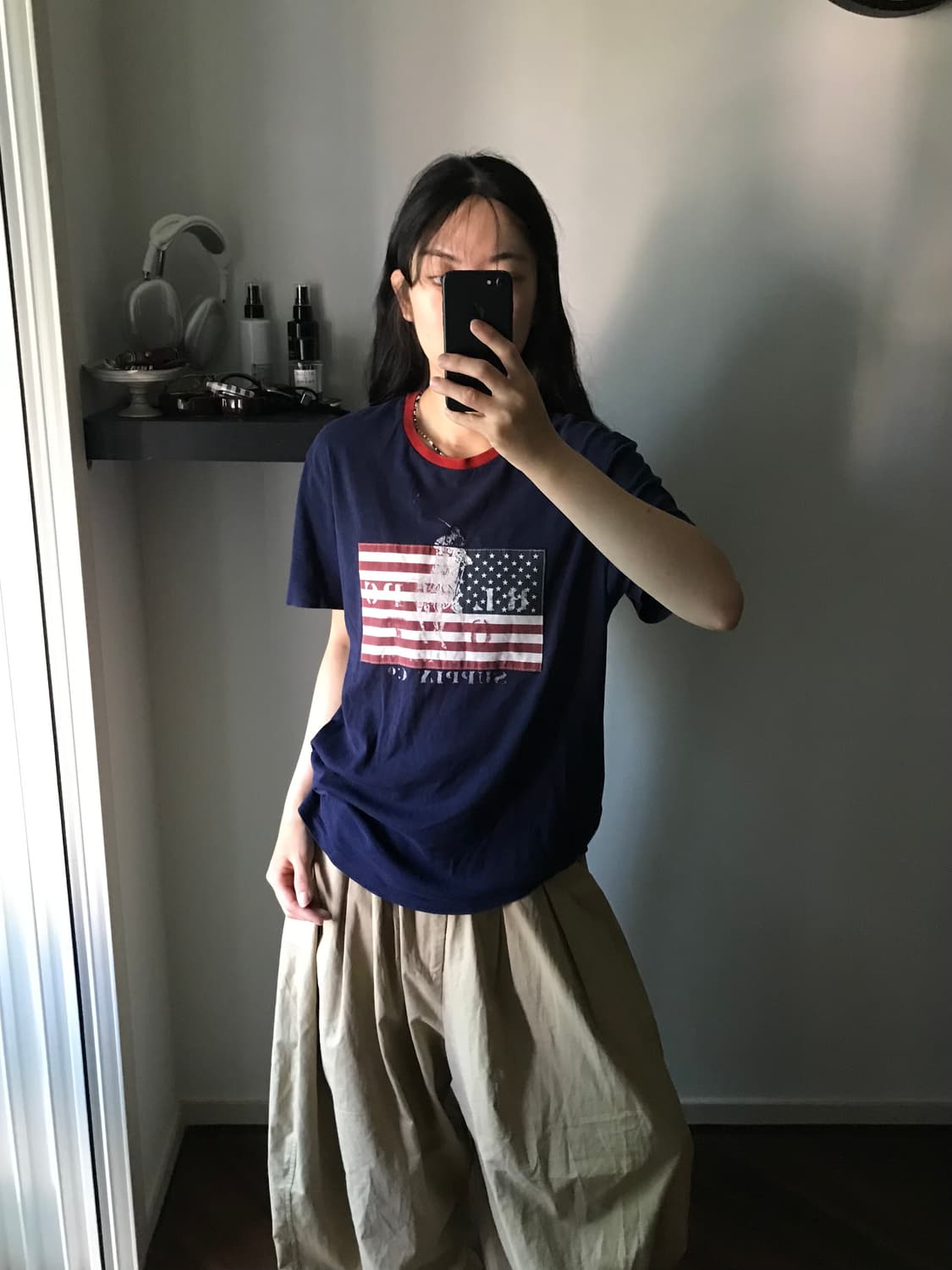 폴로 랄프로렌 성조기 네이비 반팔티 상품이미지2