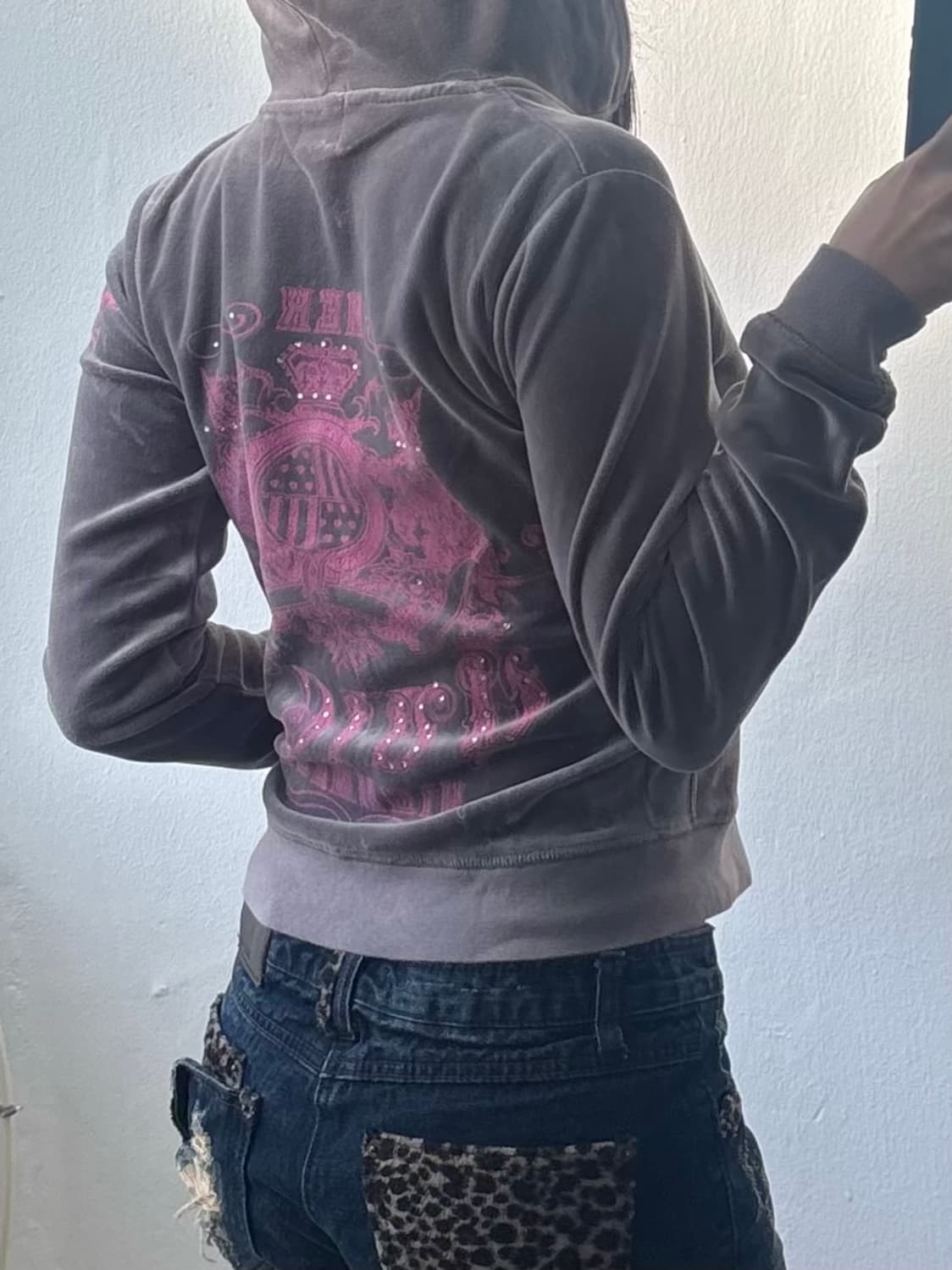 Juicy Couture Velvet Cubic Hood Zip-Up 상품이미지1