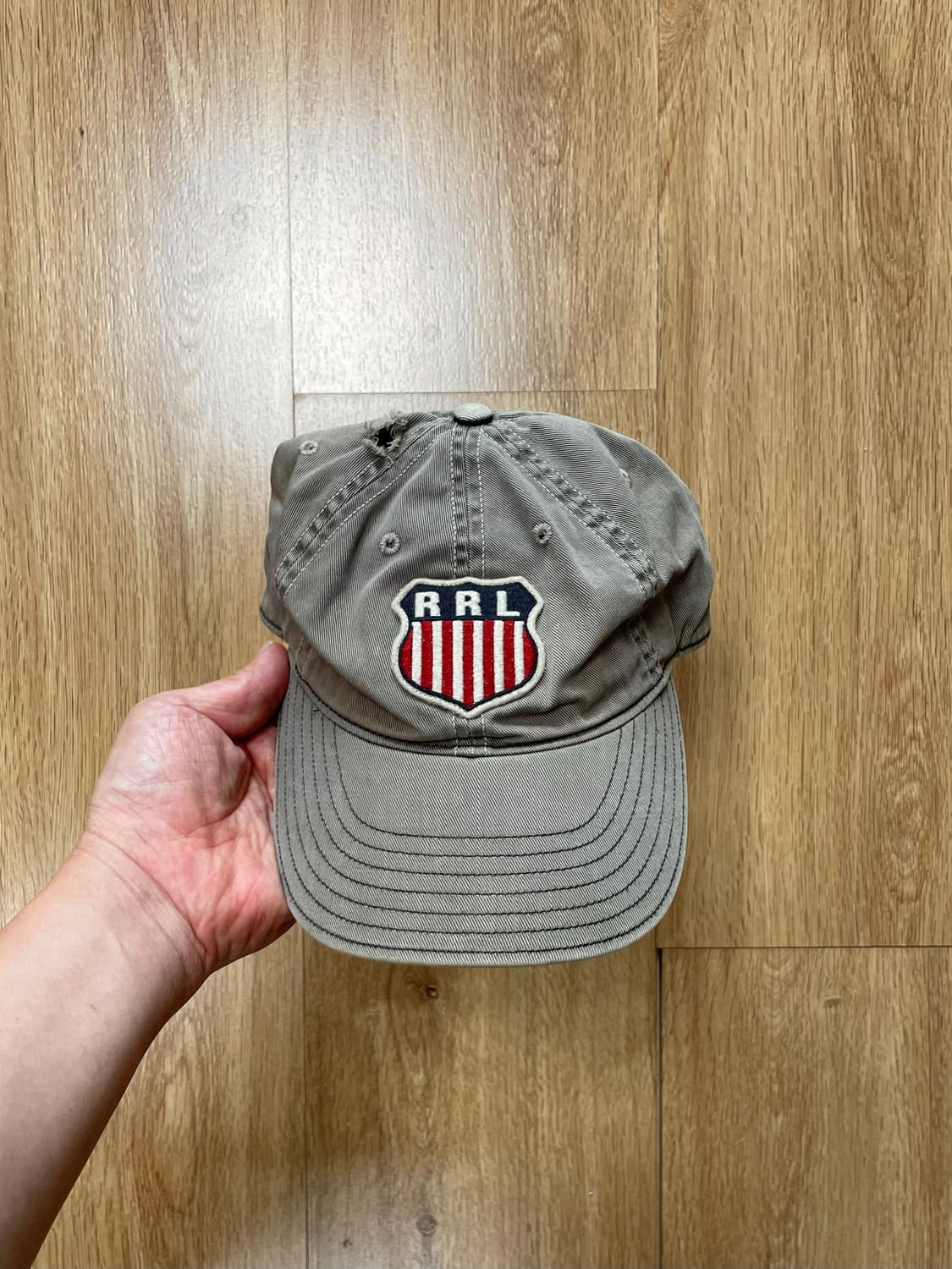 택포) 더블알엘 rrl 패치로고 선페이드 빈티지 모자 볼캡 상품이미지1