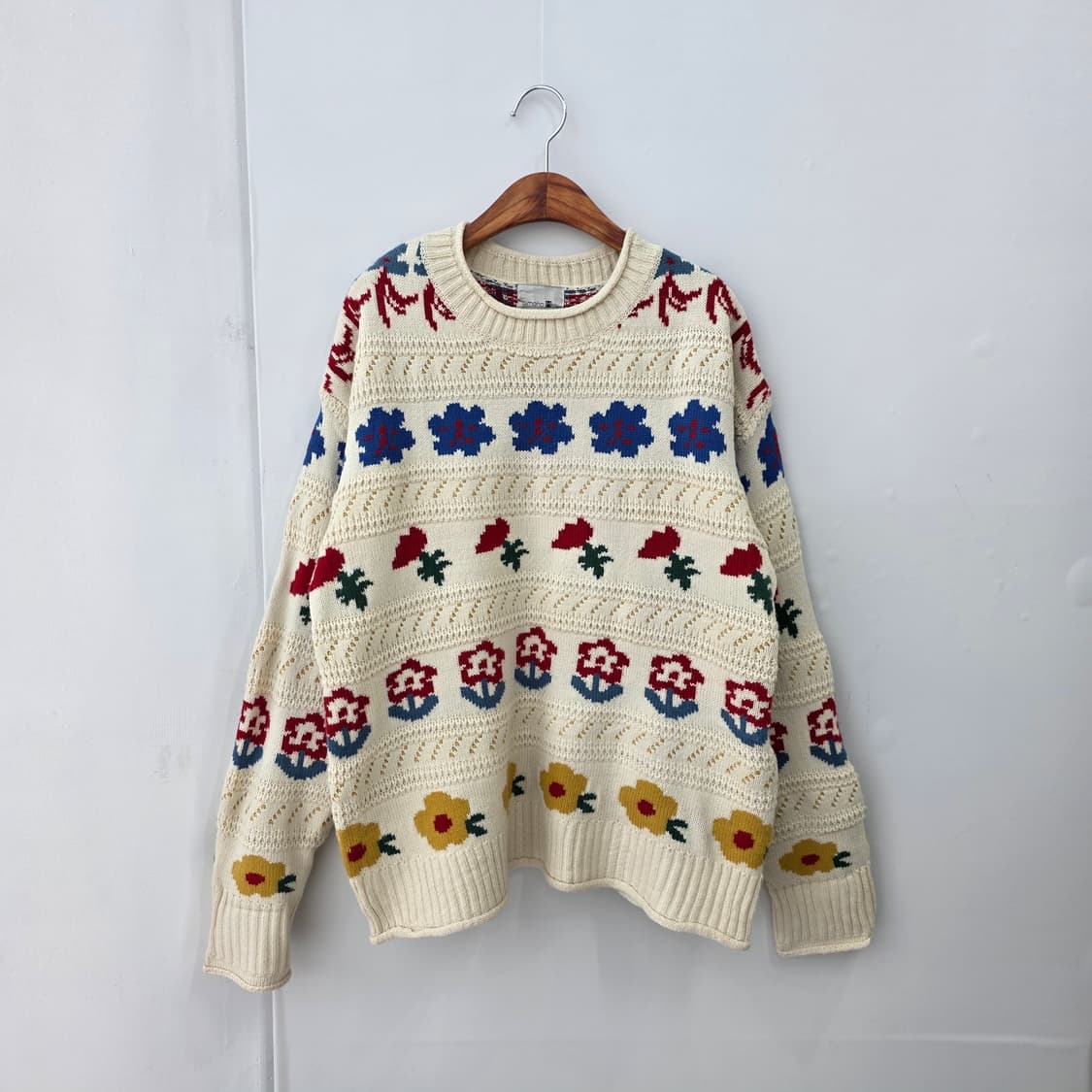 플라워패턴 자가드 니트  상품이미지1