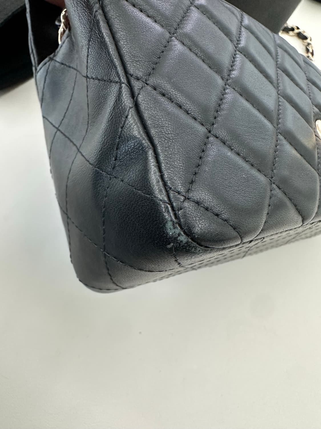 [os] 샤넬 뉴미니 클래식 샴페인골드 내장칩 상품이미지9