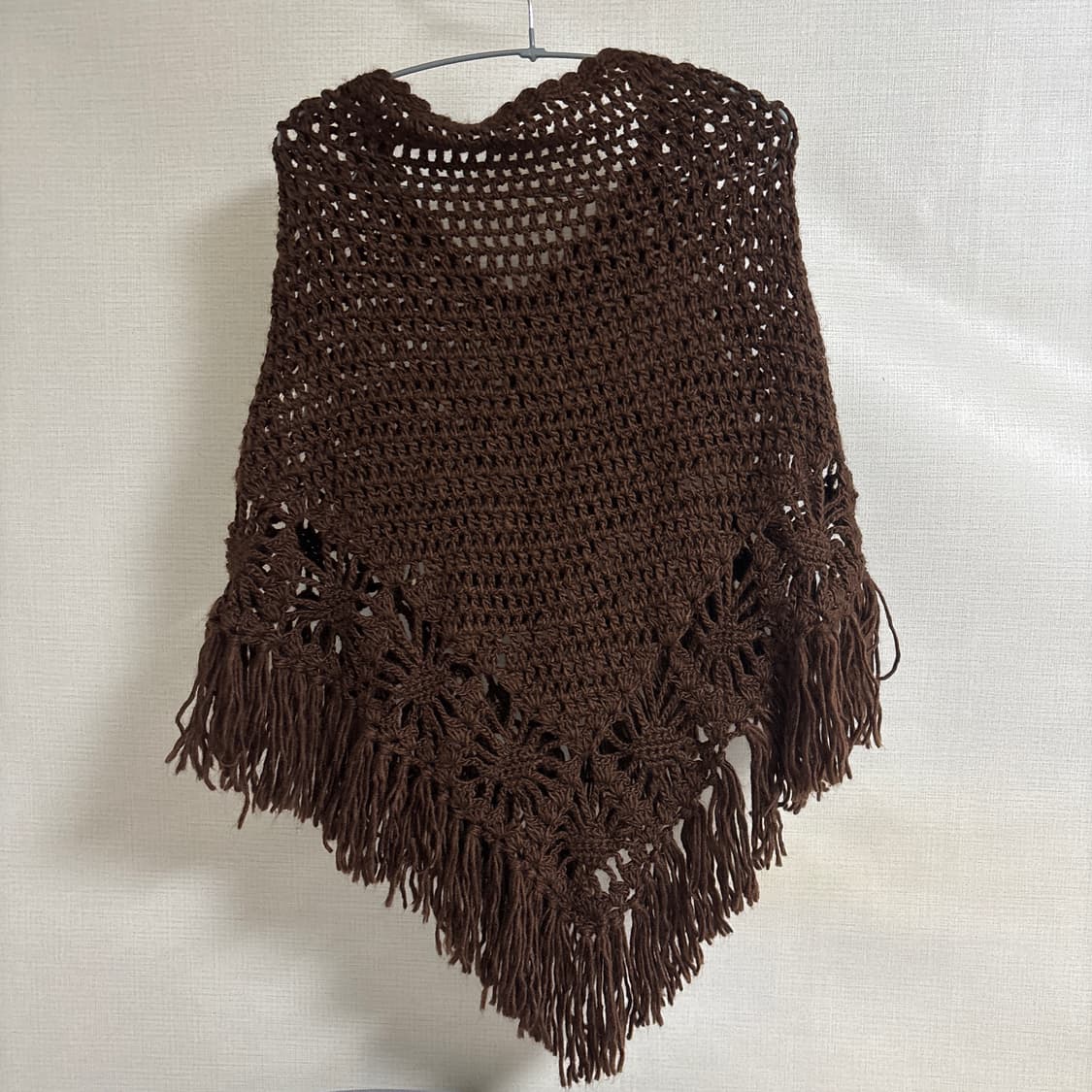 지구샵 지구네 빈티지 브라운 니트 그물 케이프 상품이미지2