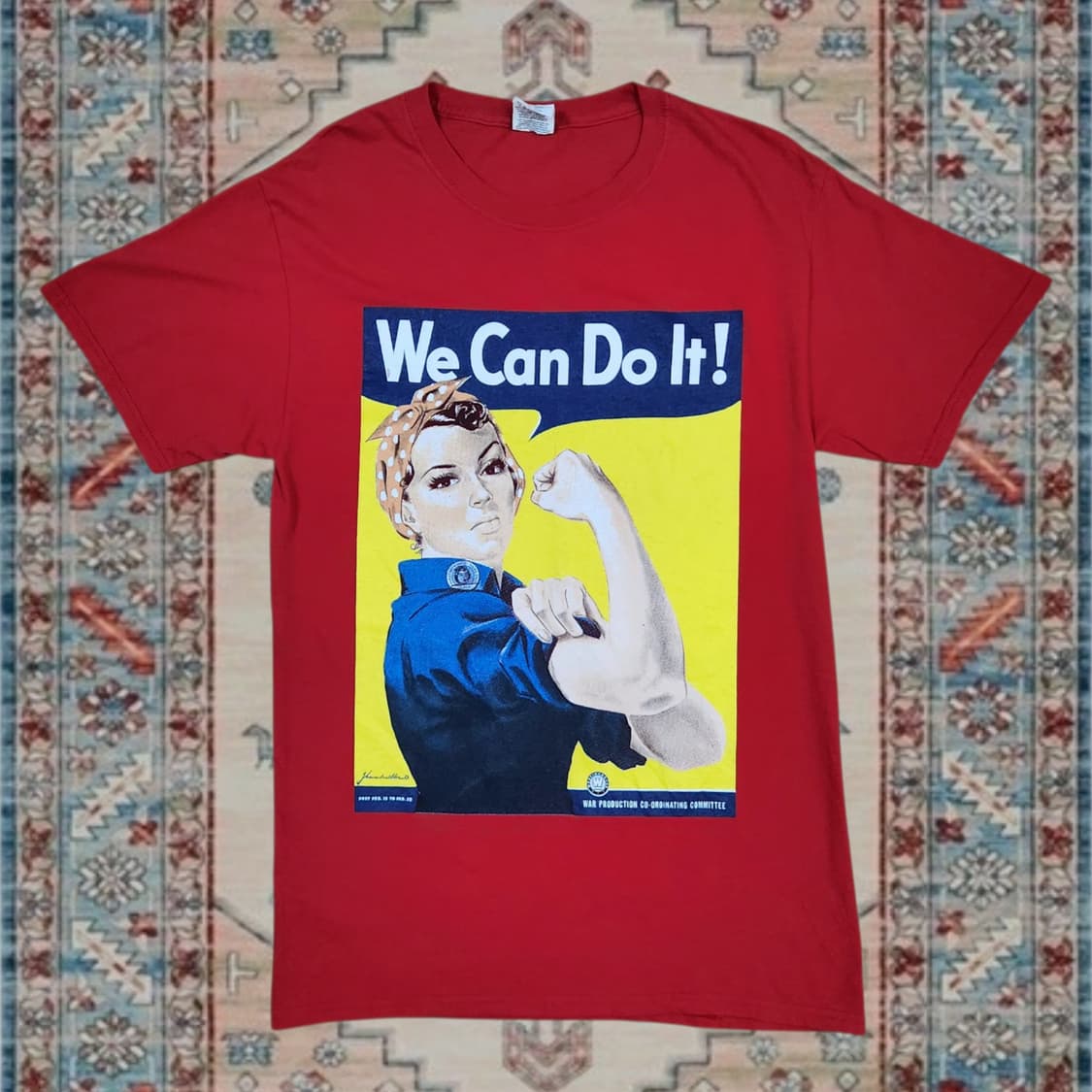 빈티지 We Can Do It 로지 더 리베터 반팔 티셔츠 Red S 상품이미지2