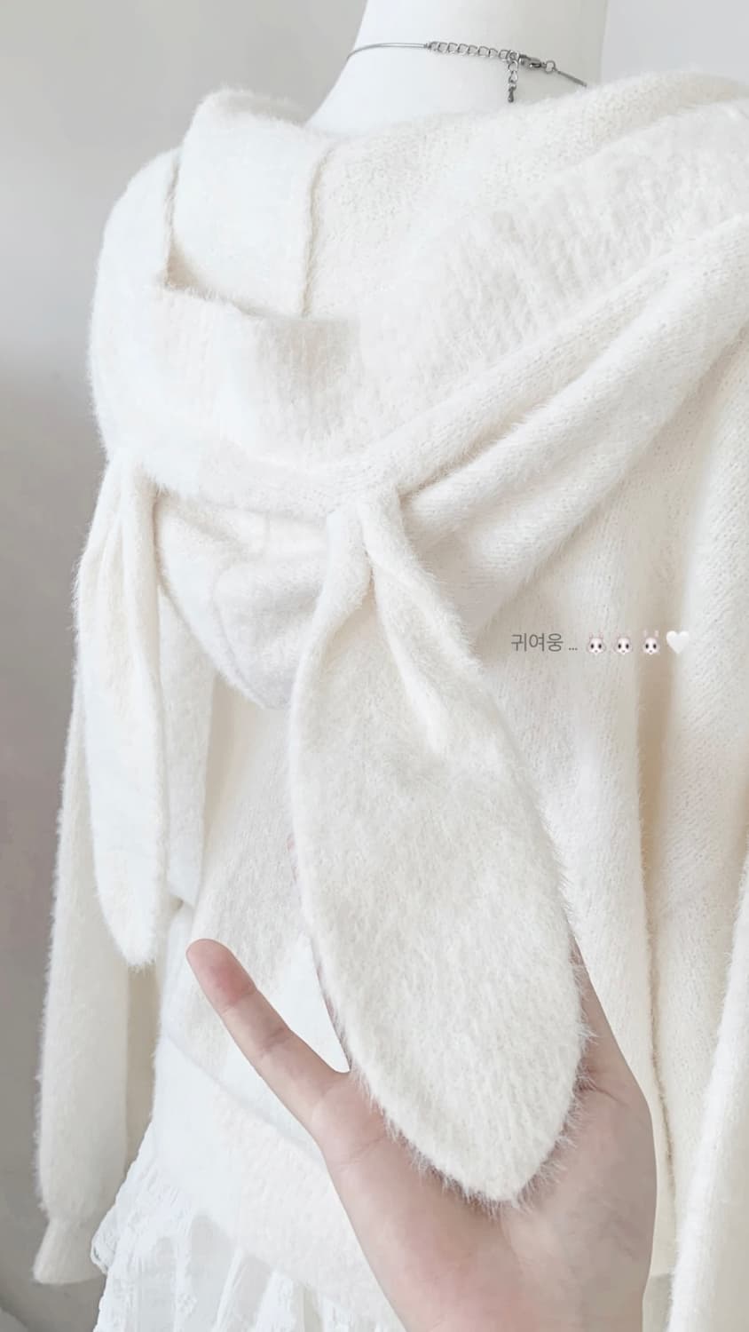 젤라또피케 크림 우사미미 가디건 상품이미지2