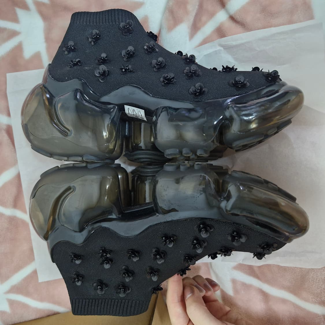 그라운즈 Grounds 무피 헤븐 플라워 비즈 니트 스니커즈 38 240 상품이미지4