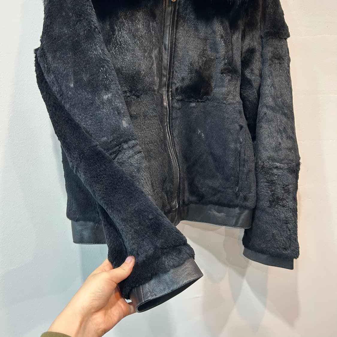 블랙 리얼 퍼 자켓 상품이미지6