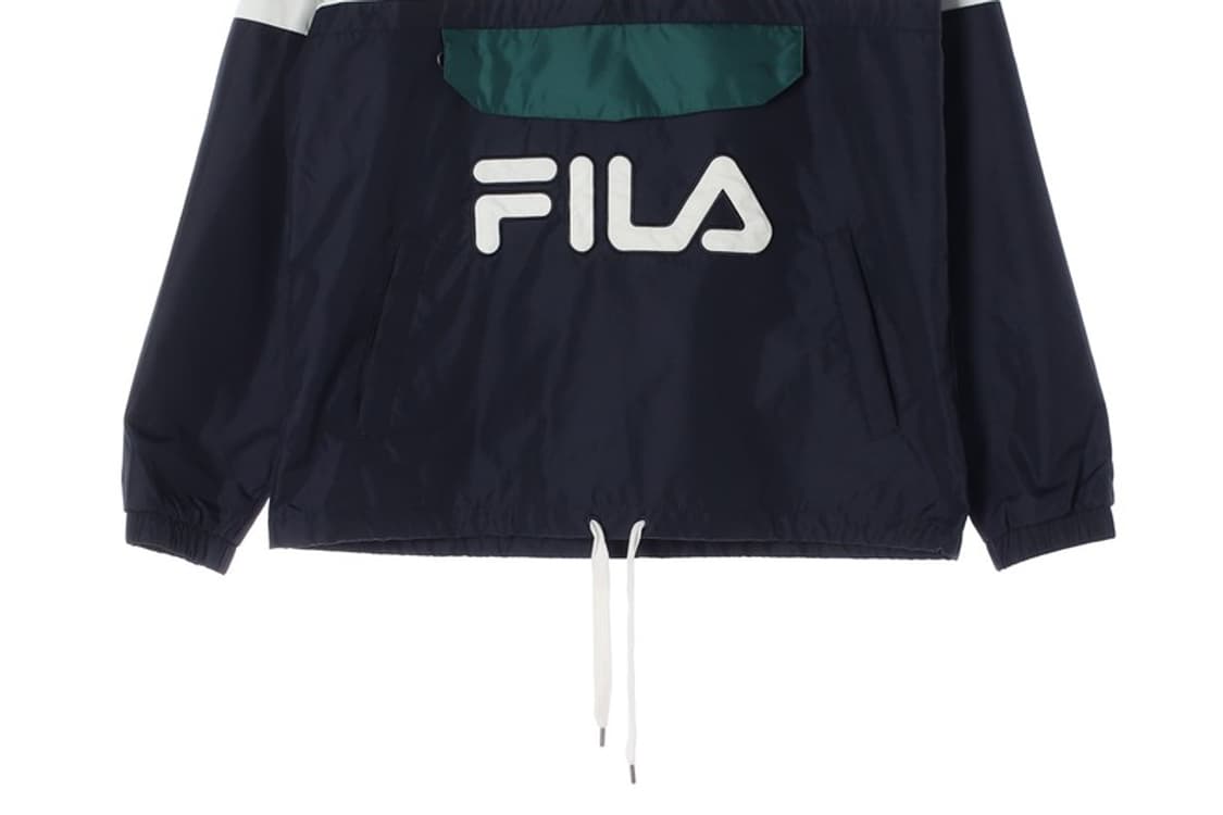 FILA 네이비 그린 배색 아노락 바람막이 S 상품이미지4