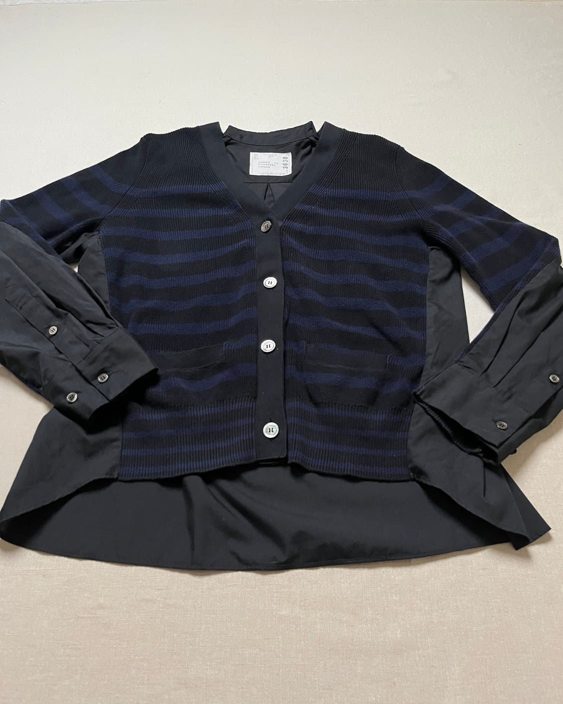 사카이 셔츠 도킹 가디건 sacai 레이어드 스트라이프 가디건 상품이미지4