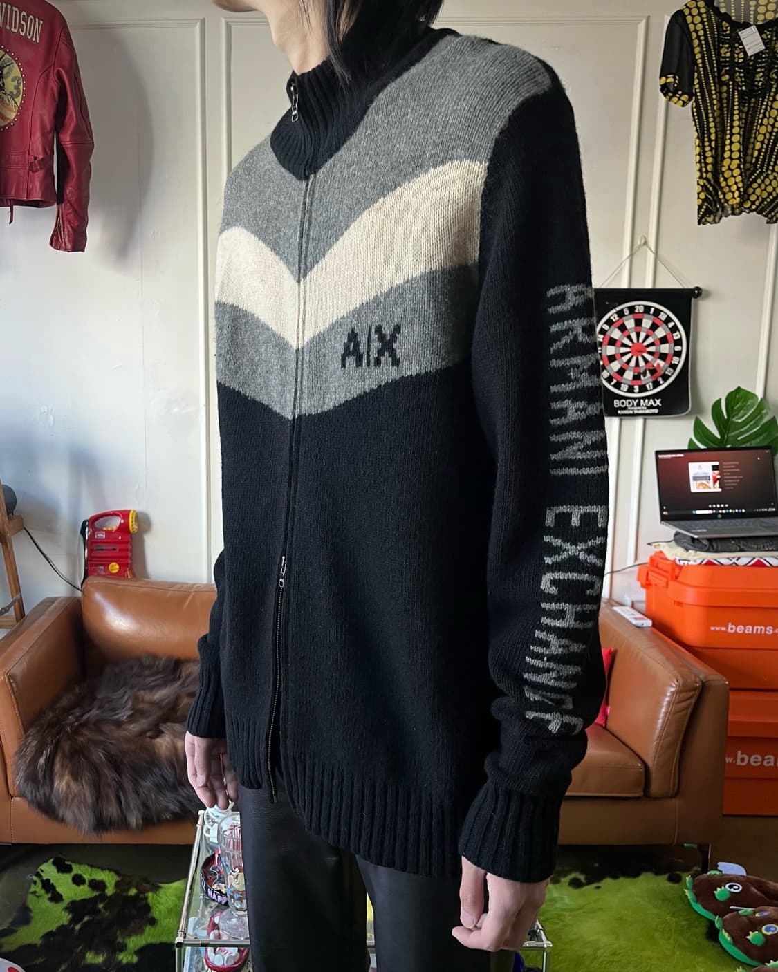 90-00s Armani Exchange Knit Zip-up JK 상품이미지2