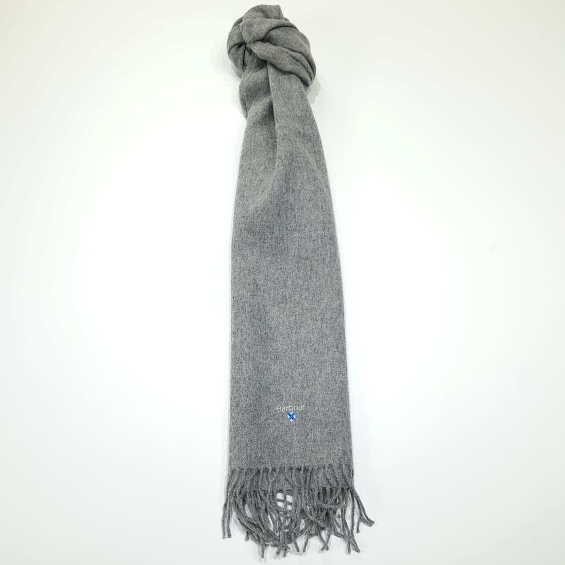 MX636 바버 램스울 자수 멜란지그레이 머플러 목도리 상품이미지3