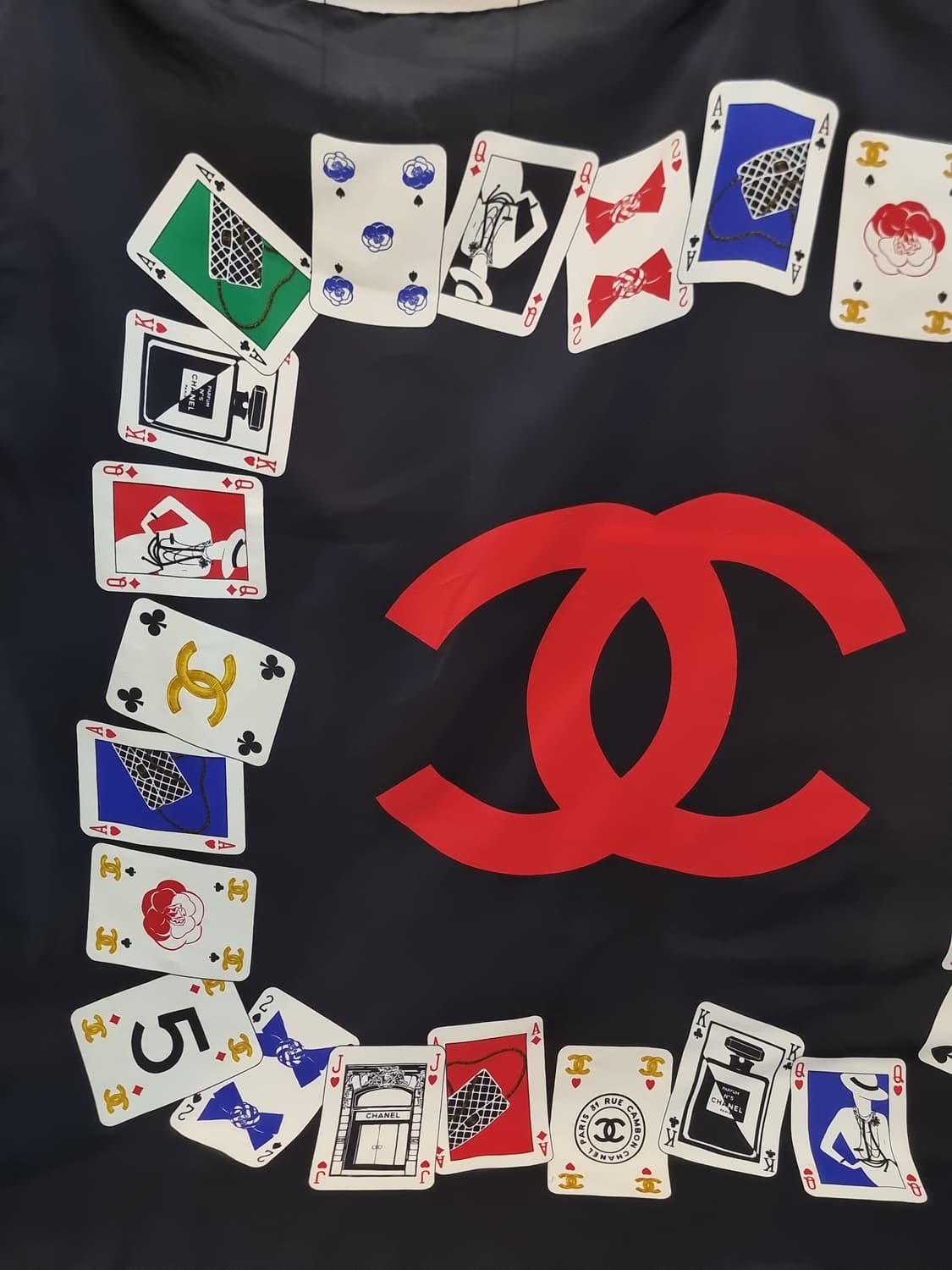 Chanel 샤넬빈티지 카드 프린트 실크 스카프 상품이미지2