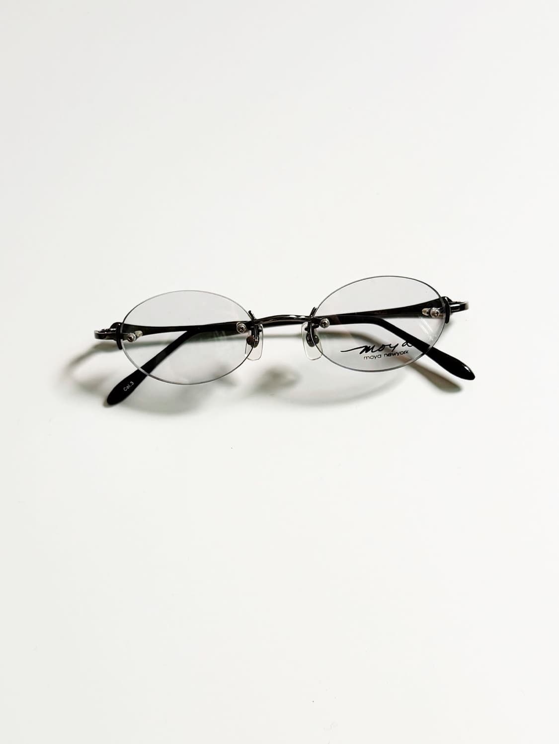 MOYA New York 오벌 무테 프레임 빈티지 안경 해 상품이미지1