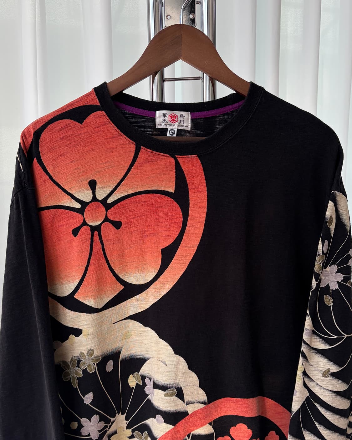 [2XL]재패니즈 오리엔탈 용호상박 호랑이 자수 롱슬리브 상품이미지6