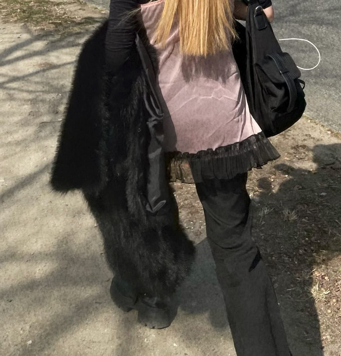 갸루 락 펑크 시스루 레이스 슬립 슬리브리스 원피스  상품이미지3